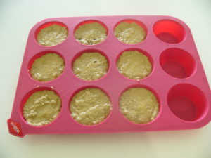 Chia Pudding ingredients placed in moulds